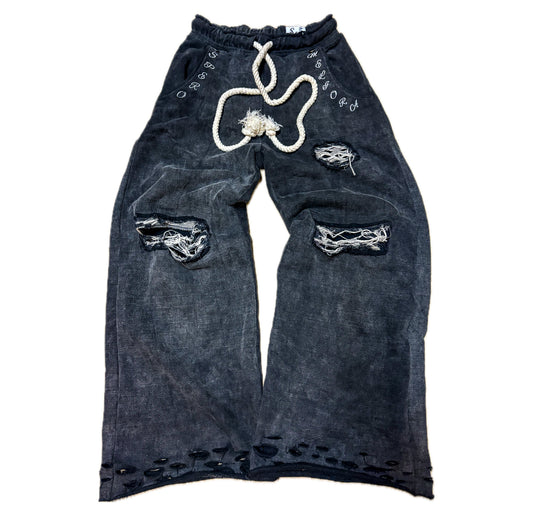 Distressed Faded Sweatpants