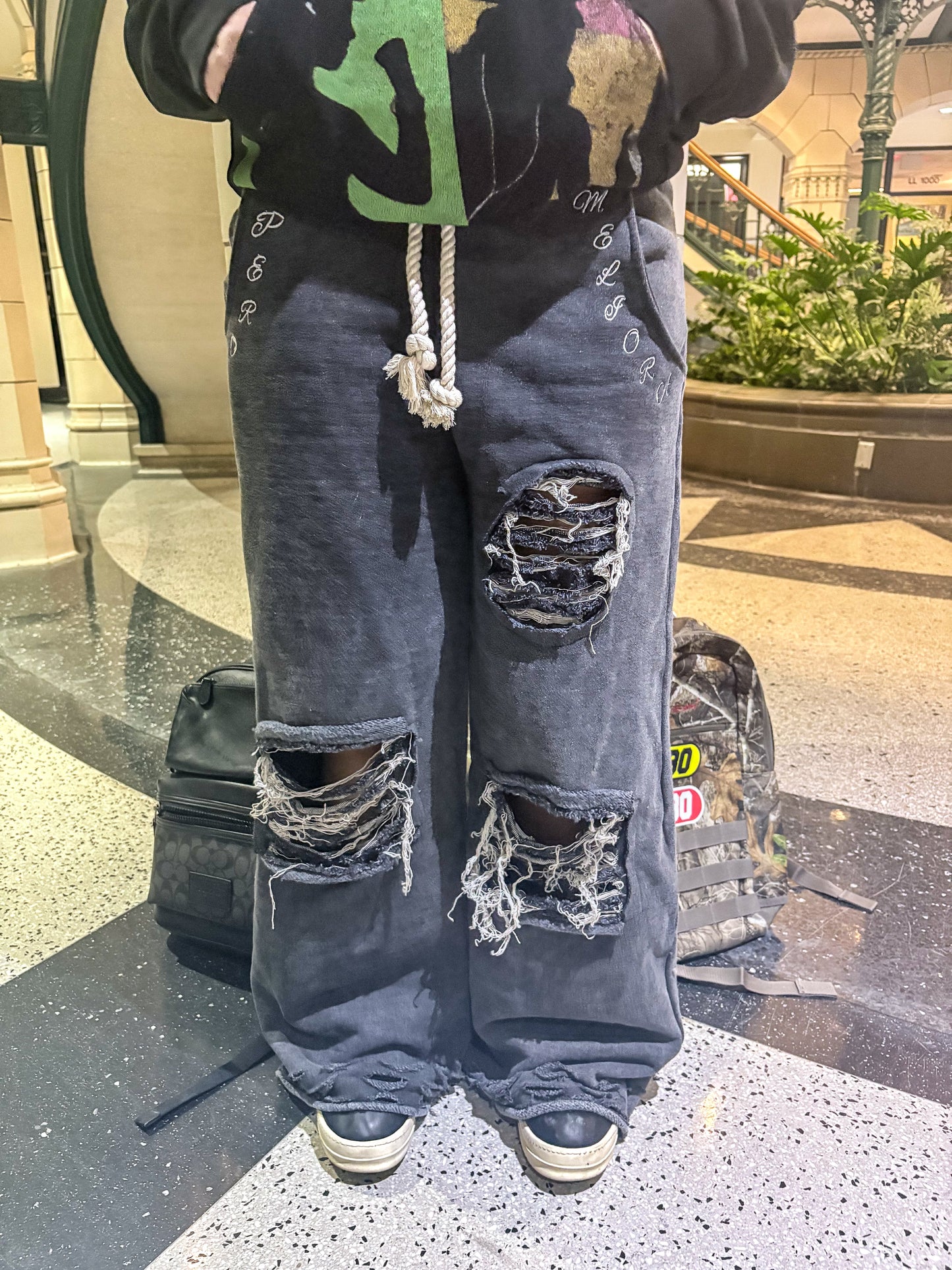 Distressed Faded Sweatpants