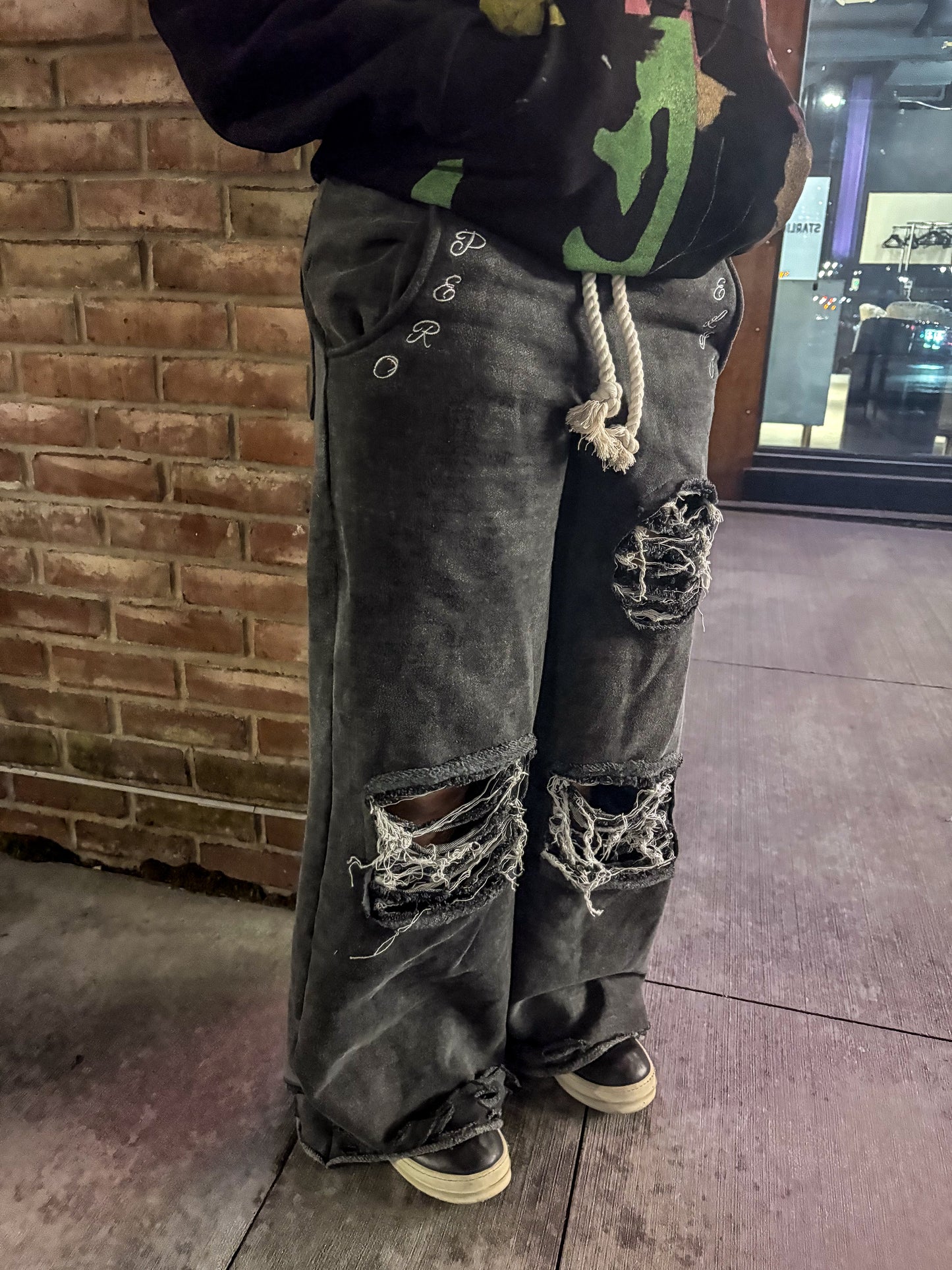 Distressed Faded Sweatpants